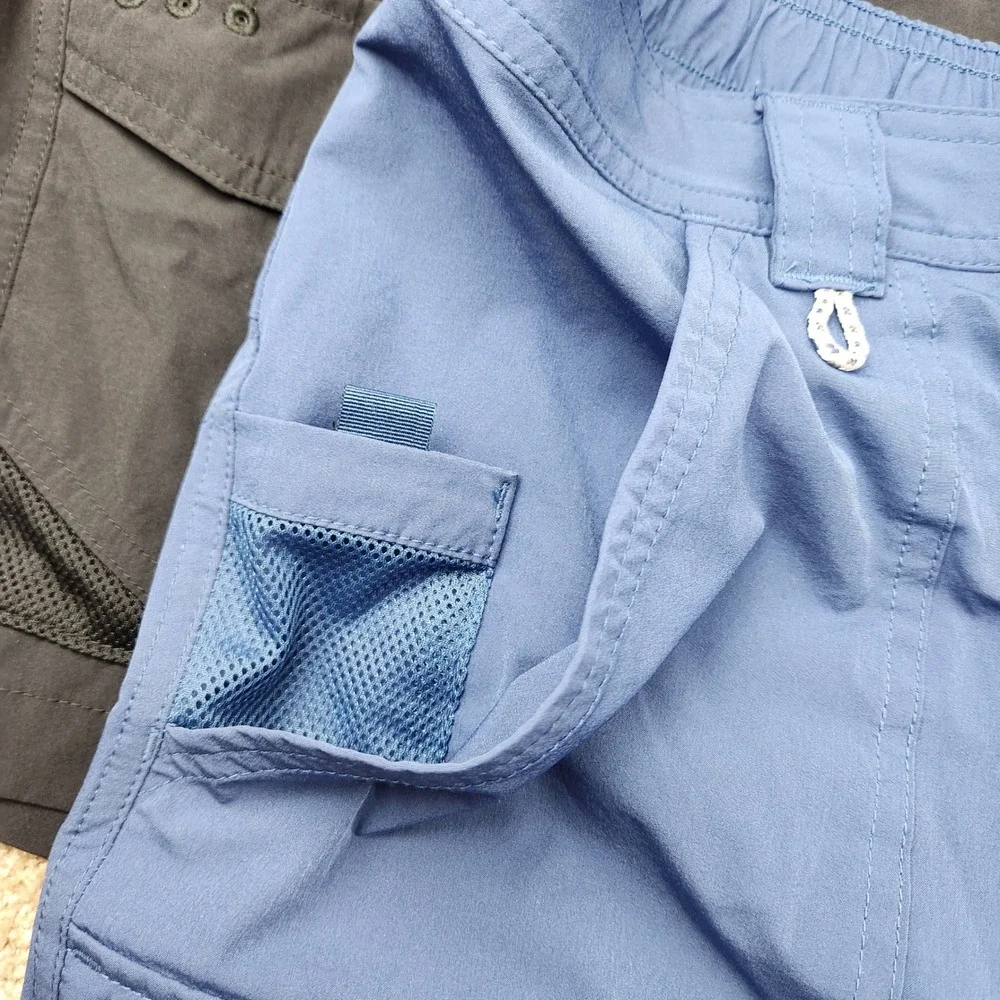 Columbia PFG Cargo Shorts Bundle Lot of 2  Mens XL 6L Blue Black 2 Pairs
